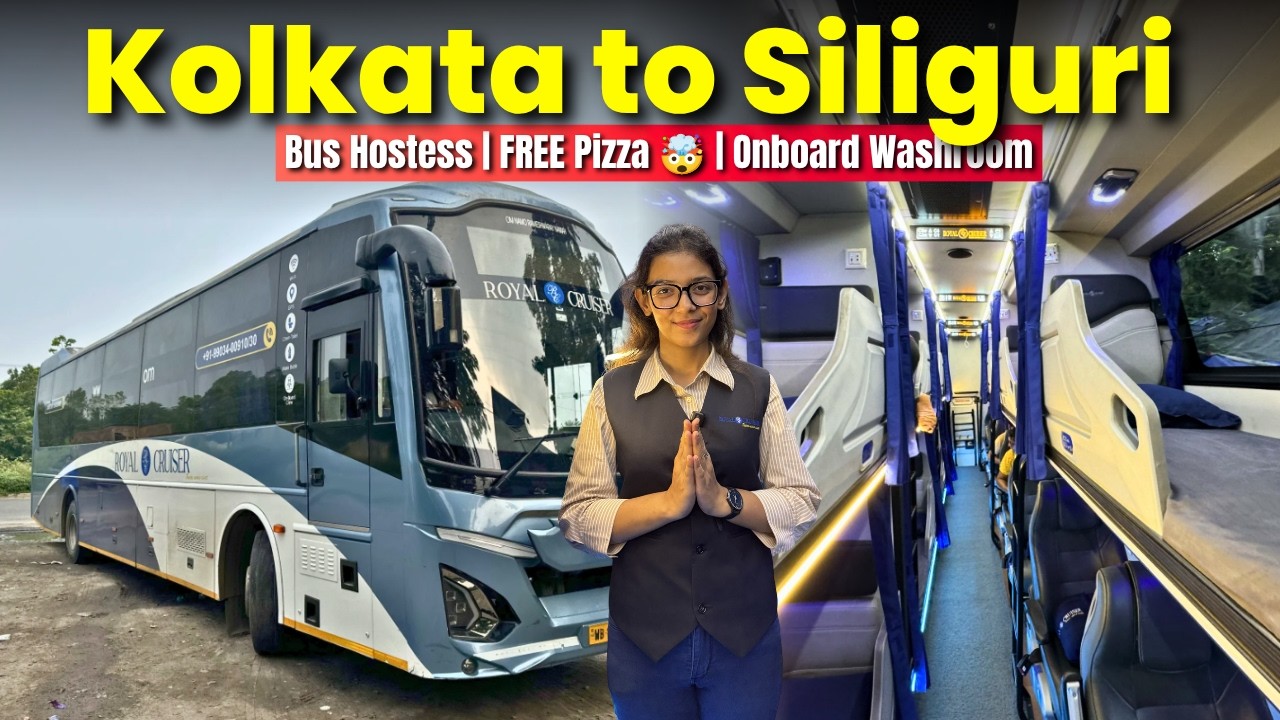 ROYAL Cruiser's 7-STAR Sleeper Bus 🤯 | Kolkata to Siliguri | FREE Pizza and Onboard Washroom!