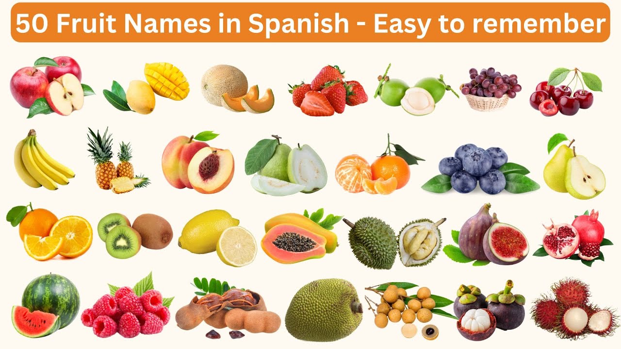 50 Fruit Names in Spanish with Articles - Spanish vocabulary | Spanish for Beginners
