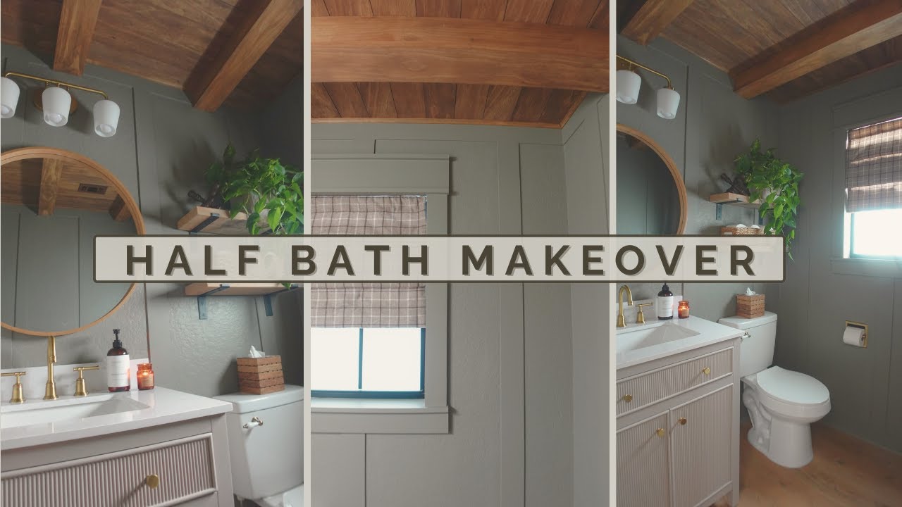 HALF BATH MAKEOVER REVEAL | DIY BATHROOM RENO