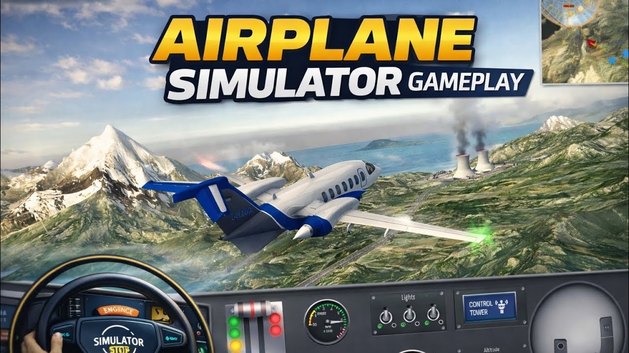 Airplane Simulator Gameplay ✈️ Realistic Flight Landing & Takeoff | Pilot Experience