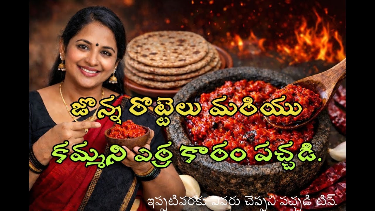 How to Make  Jonna Rotte In Telugu ||జొన్న రొట్టె మరియు ఎర్ర కారం పచ్చడి||