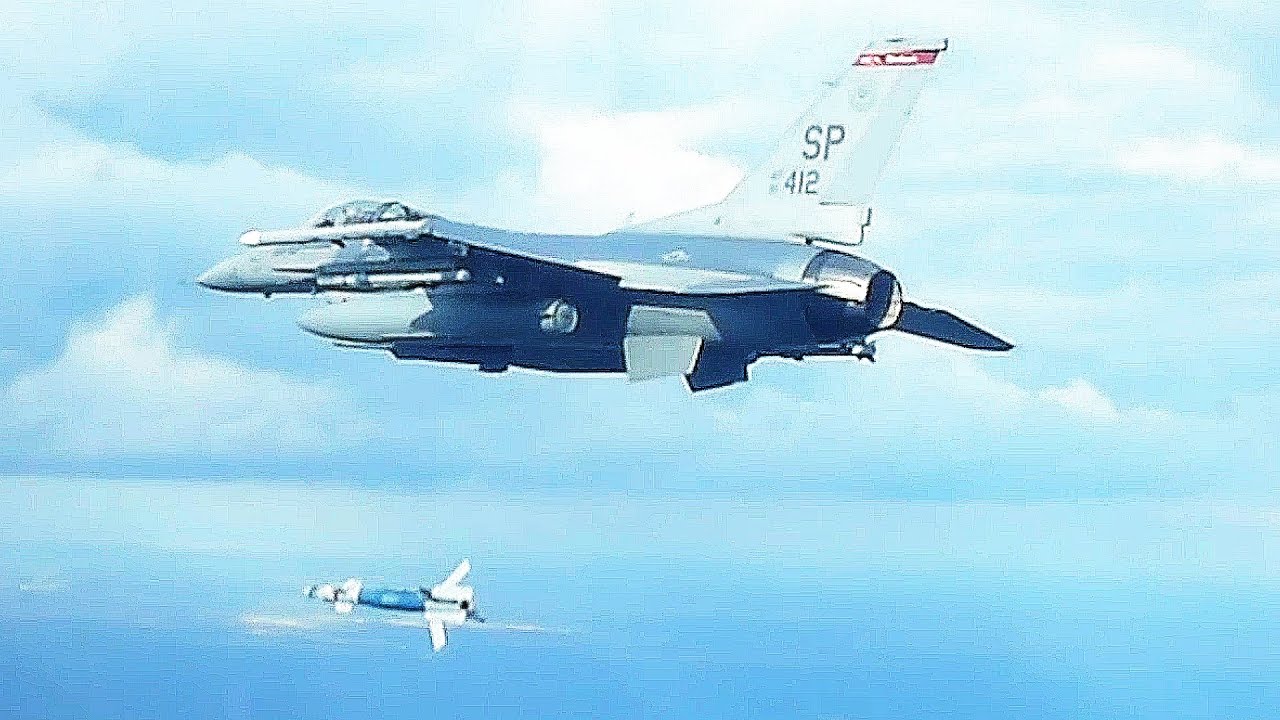 Training Sortie: F-16 Drops Inert Laser Guided Bomb (GBU-12 Paveway II) | Cockpit Footage & Slow Mo