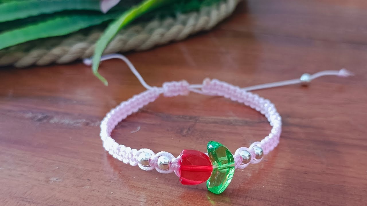 Macrame Bracelet Tutorial Mix Tulip Flower With Square Knot