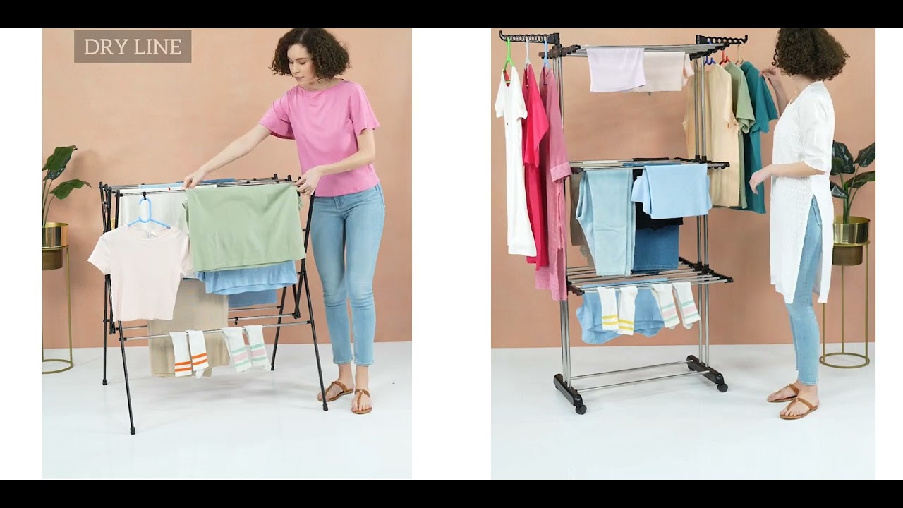 Best Cloth Drying Stands in India | DRY LINE Space Saving Collection Folding Laundry Racks