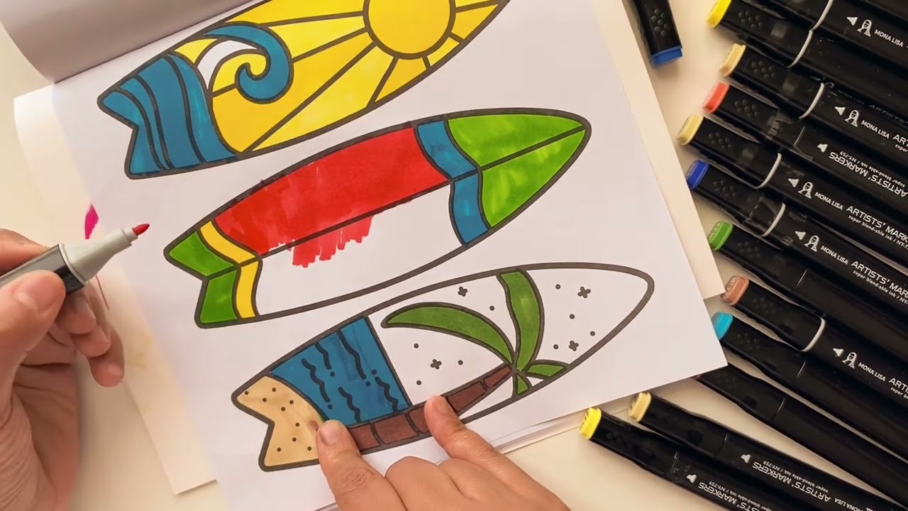 Coloring Summer Vibes | بوردات سباحة وألوان منعشة! 🍉🌊🏄‍♀️