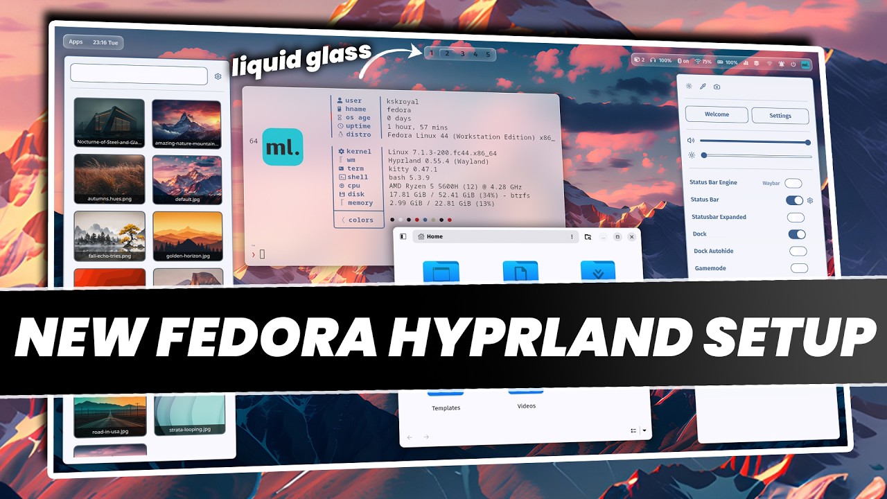 ЛУЧШАЯ НОВАЯ СБОРКА FEDORA HYPRLAND 2026 ГОДА (ОБЯЗАТЕЛЬНО К УСТАНОВКЕ)