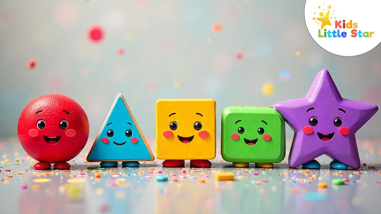 Learn Shape Names for Kids🔺| Basic Shapes Learning Video | Kids Little Star 🌟