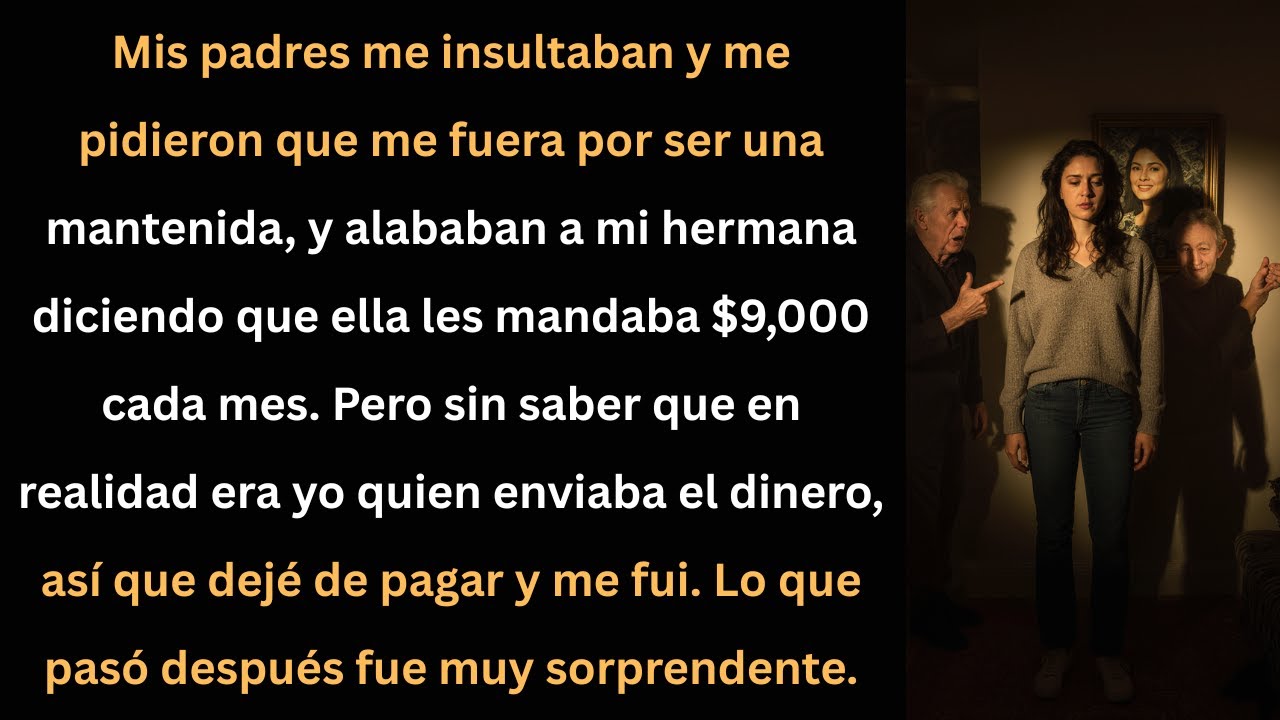 Mis padres me corrieron por mantenida.. pero no sabían que yo les mandaba el dinero. Dejé de pagar y