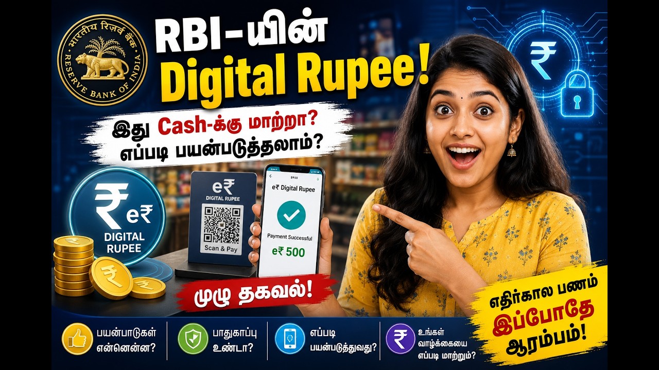 🚨 RBI Digital Rupee Explained in Tamil | e₹ என்ன? UPI-க்கும் இதுக்கும் என்ன வித்தியாசம்? 💰