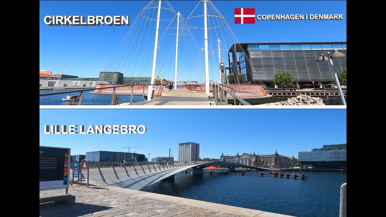 Cirkelbroen (Circle Bridge) and Lille Langebro (Little Long Bridge) I Copenhagen I Denmark