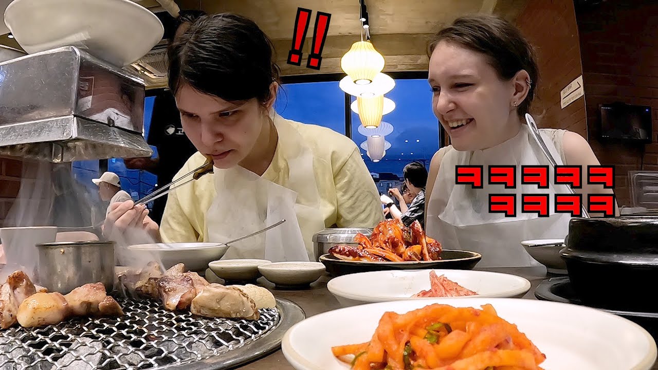 돼지고기를 싫어하는 외국인 처제의 입에 제주 흑돼지 삼겹살을 넣어봤더니 반응이...ㅋㅋ