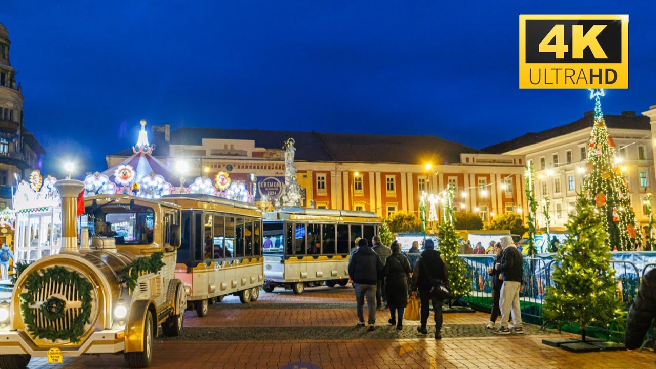 Timisoara, Romania 4K Walking Tour - Day and Night