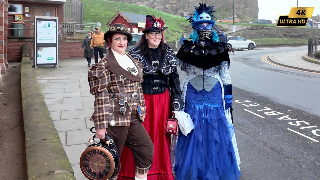 WHITBY STEAMPUNK WEEKEND FEBRUARY 2024 FULL WALKING TOUR | [4K]