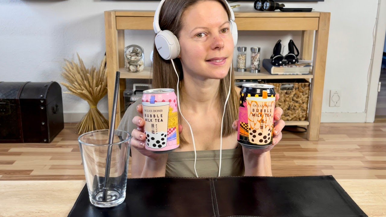 ASMR I DRINKING REAL BUBBLE TEA FOR THE FIRST TIME