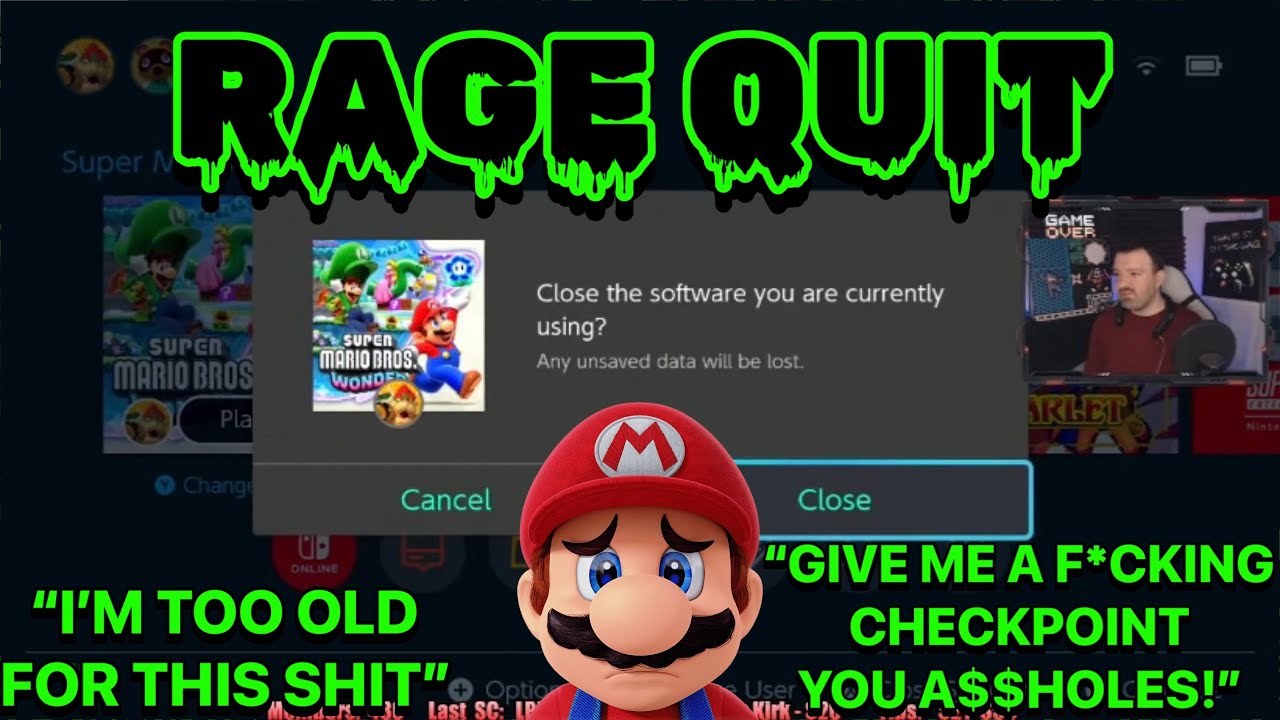 DSP RAGE QUIT Super Mario Bros Wonder, Uses Baby Mode And Still FAILS And QUITS 😂😂😂