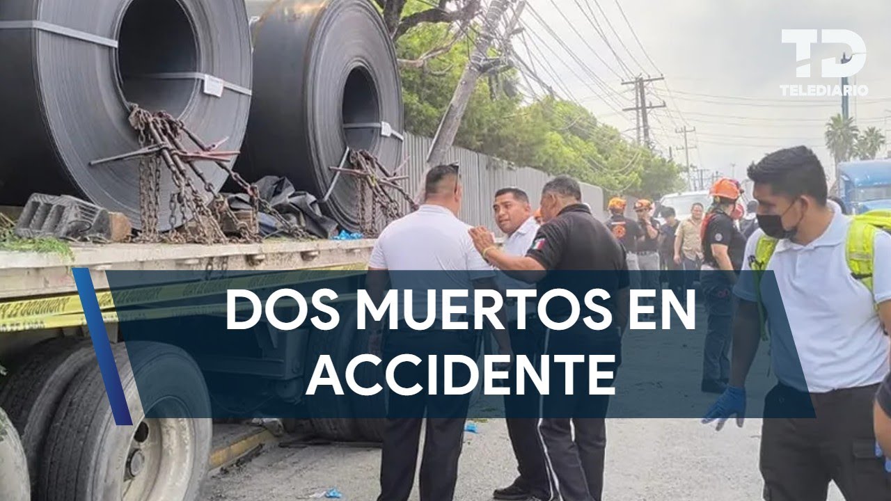Tractocamión impacta parada de autobuses en Apodaca, Nuevo León; reportan dos muertos
