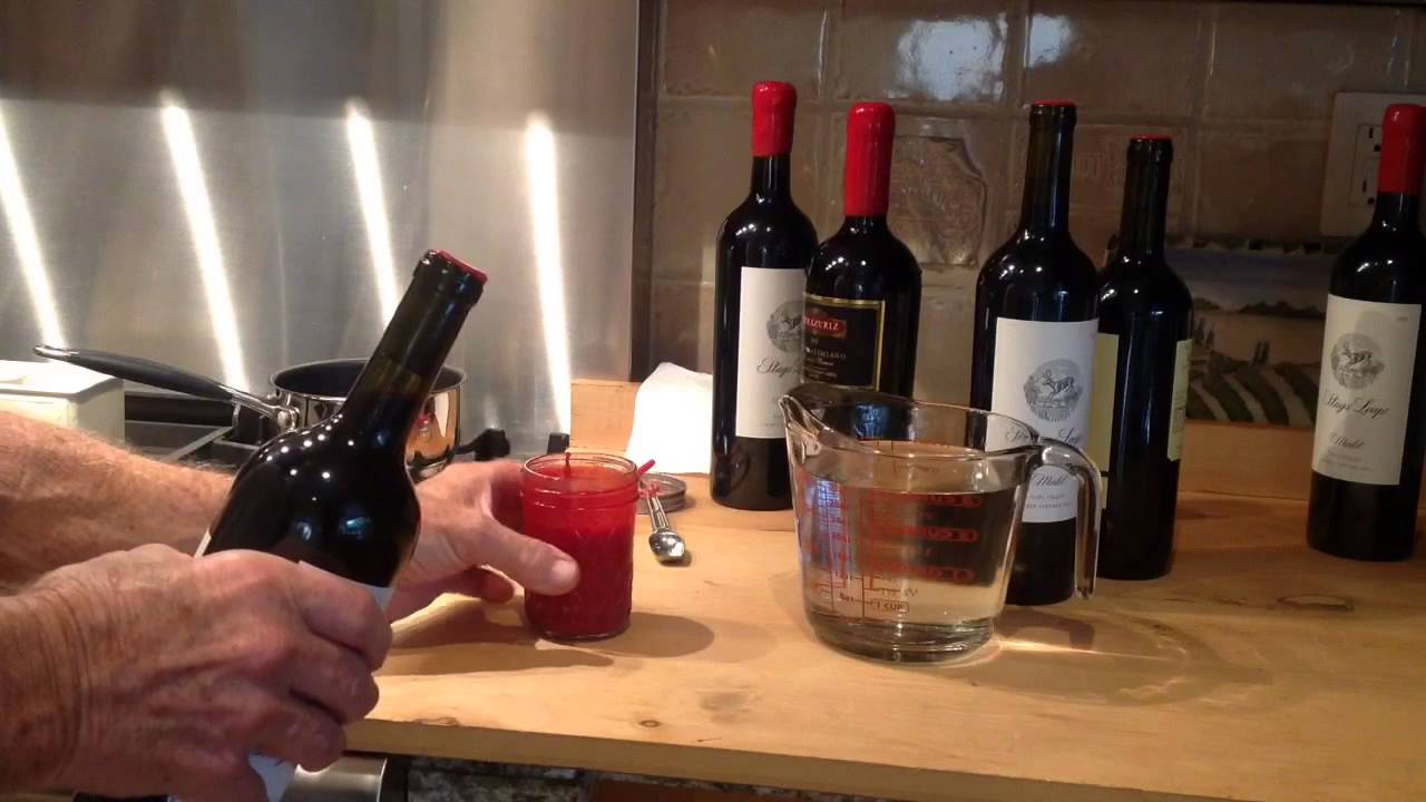Wax dipping wine bottles