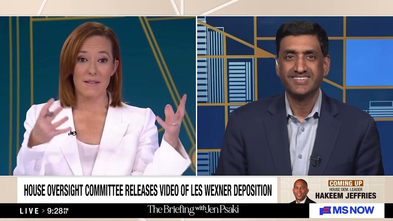 Ро Ханна в программе The Briefing with Jen Psaki на MS NOW обсуждает дальнейшую судьбу дела Эпште...
