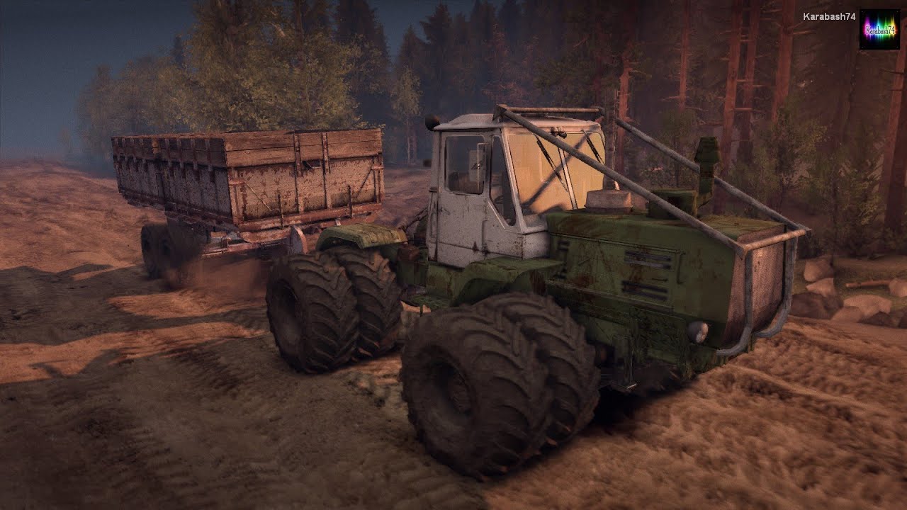 SpinTires обзор мода ( Трактор Т-150К v1.1 )