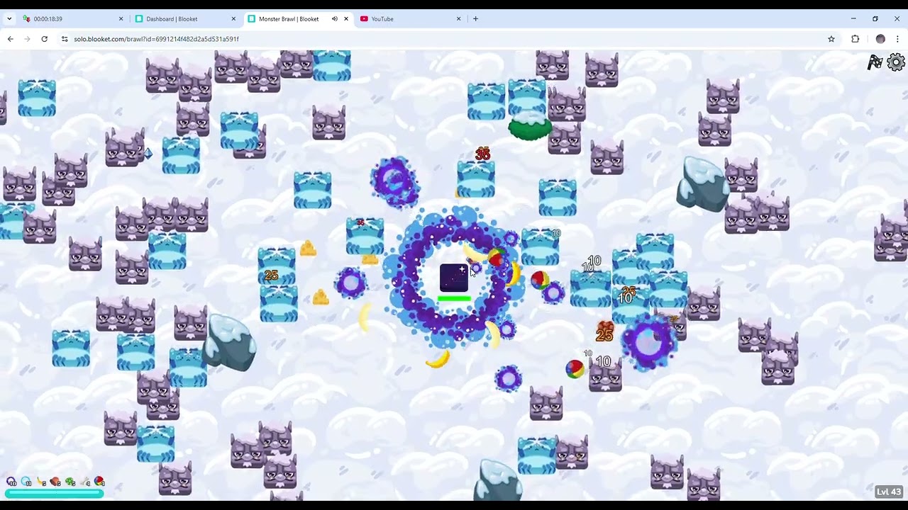 Playing Monster Brawl in Blooket until I get Victory.