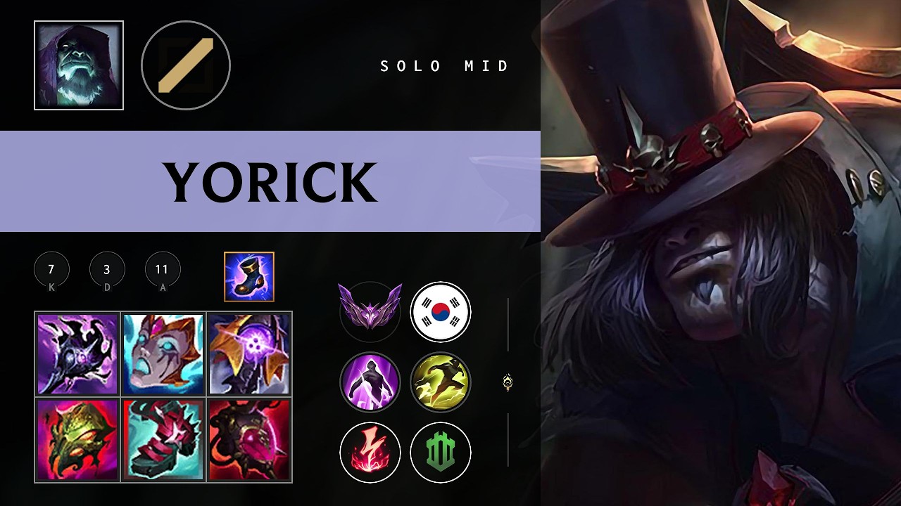Yorick Mid vs Mel - KR Master Patch 26.08