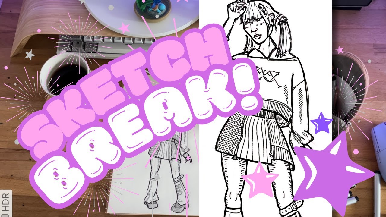 Character Sketch Time Lapse VLog - Lofi no Lyrics
