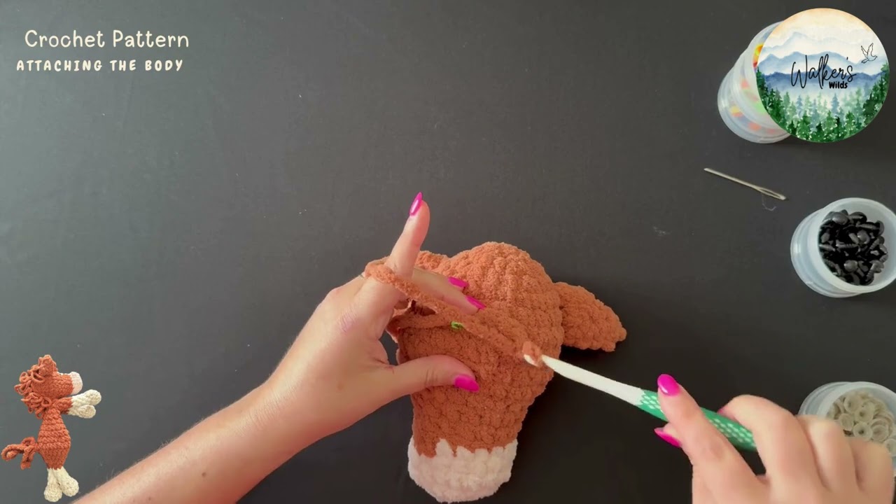 How to Attach the Body – Horse / Unicorn / Zebra Wilds Crochet Pattern  Walker’s Wilds Tutorial