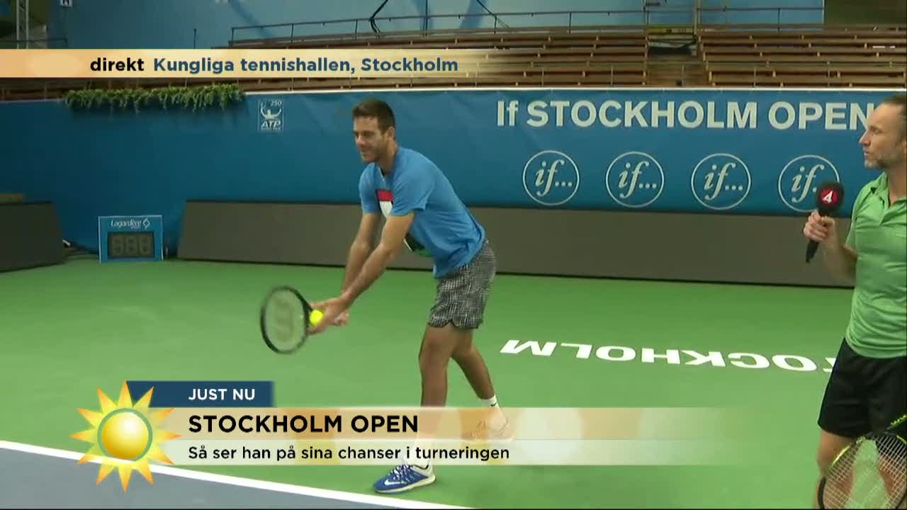 Här tränar Peter serven med tennisproffset  - Nyhetsmorgon (TV4)