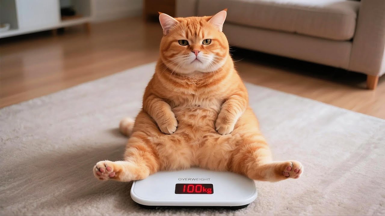 Ginger Kitten Takes Chubby Mama Cat to Gym Workout! 🐾😸💪 #cat #cute