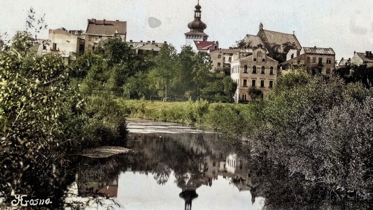Krosno. Widok ogólny z synagogą. 1932 קרוסנו