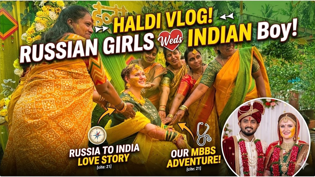 RUSSIAN 🇷🇺 Bride HALDI In India 🇮🇳 | Wedding In GOA