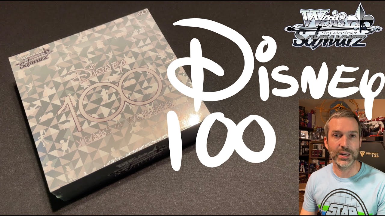 Opening a box of Weiss Schwarz Disney 100 Years of Wonder collectible trading cards, 16 packs