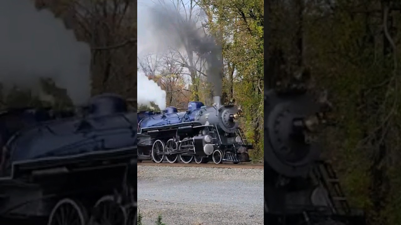 Reading and Northern #425 whistles for the crossing #steam #train #whistle #RN425 #RBMN425 #shorts