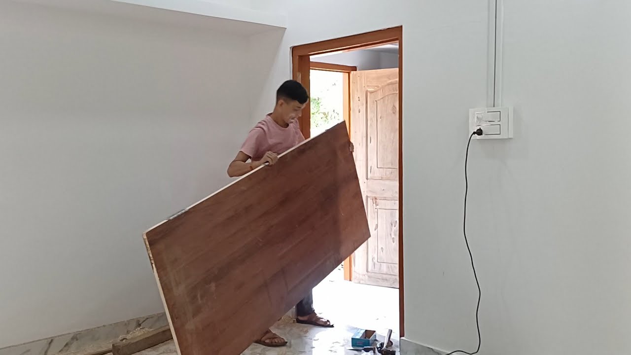 How to fit flush door on the frame //फ्रेम पर फ्लश दरवाजा कैसे फिट करें // flush Door Fitting trick