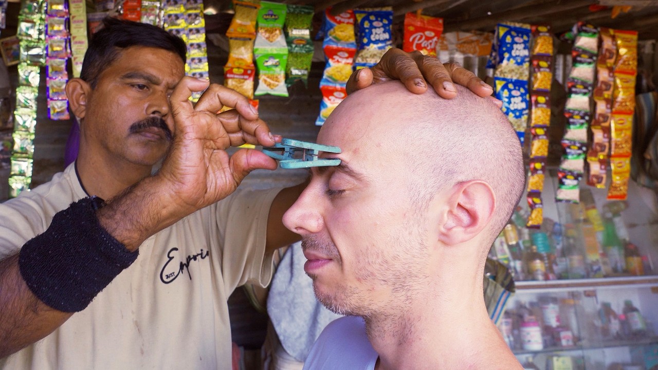 Street Barber Acupressure Head Massage and Neck Crack | Indian Techniques