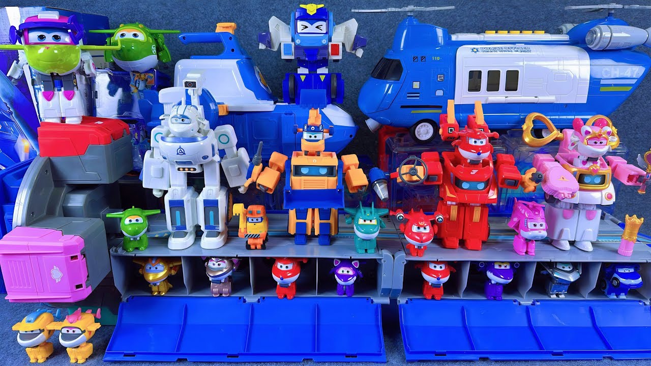 26-minute of satisfying unboxing, cool Super Wings Space Base Set Series ASMR | Review Toys