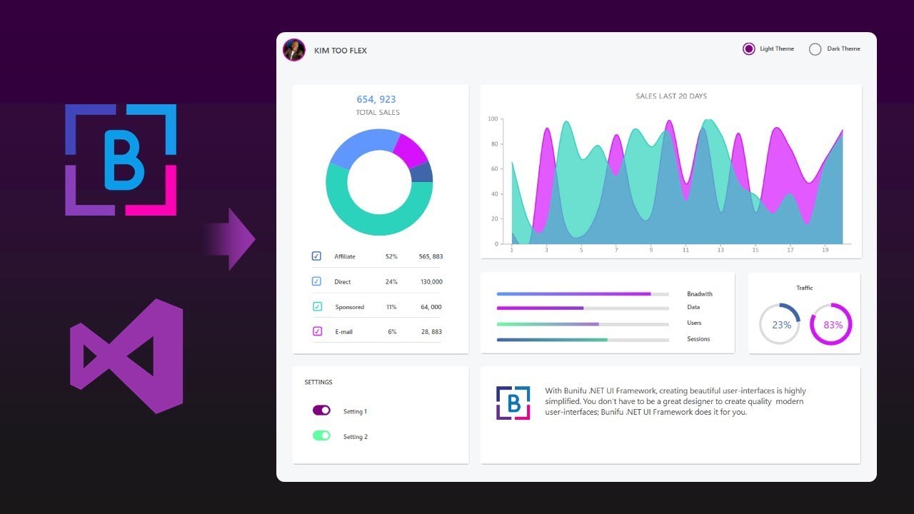 BUNIFU LIGHT UI  2  C# , Bunifu UI, BUNIFU DATAVIZ