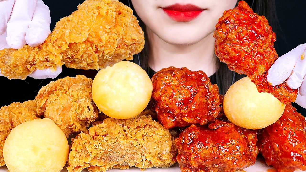 ASMR FRIED CHICKEN BBQ 황금올리브치킨 먹방 咀嚼音 サクサクチキン 音フェチ CRUNCHY EATING SOUNDS MUKBANG Real Sound 리얼사운드