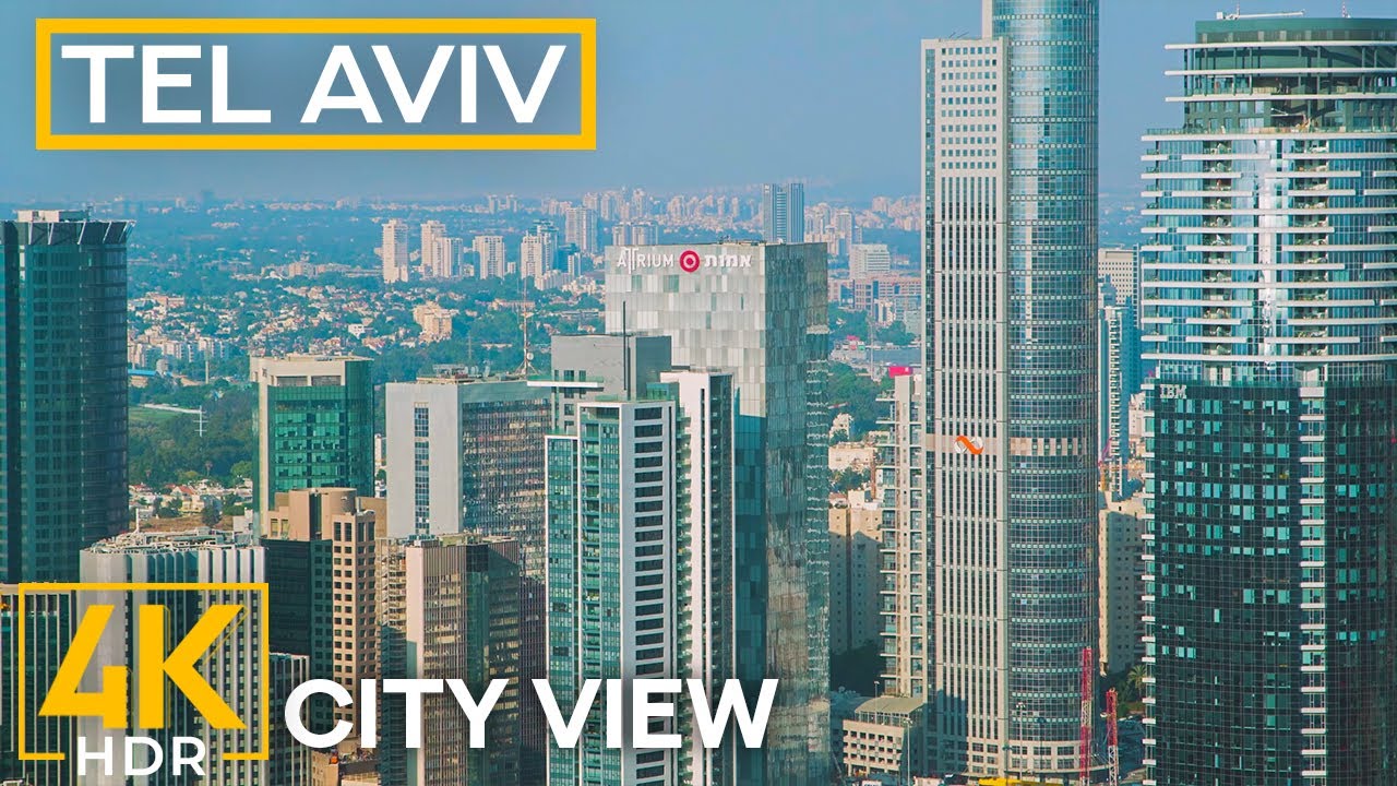 Panoramic City View of Tel Aviv from the Top of Azrieli Center, Israel - 4K HDR Relaxing Cityscape