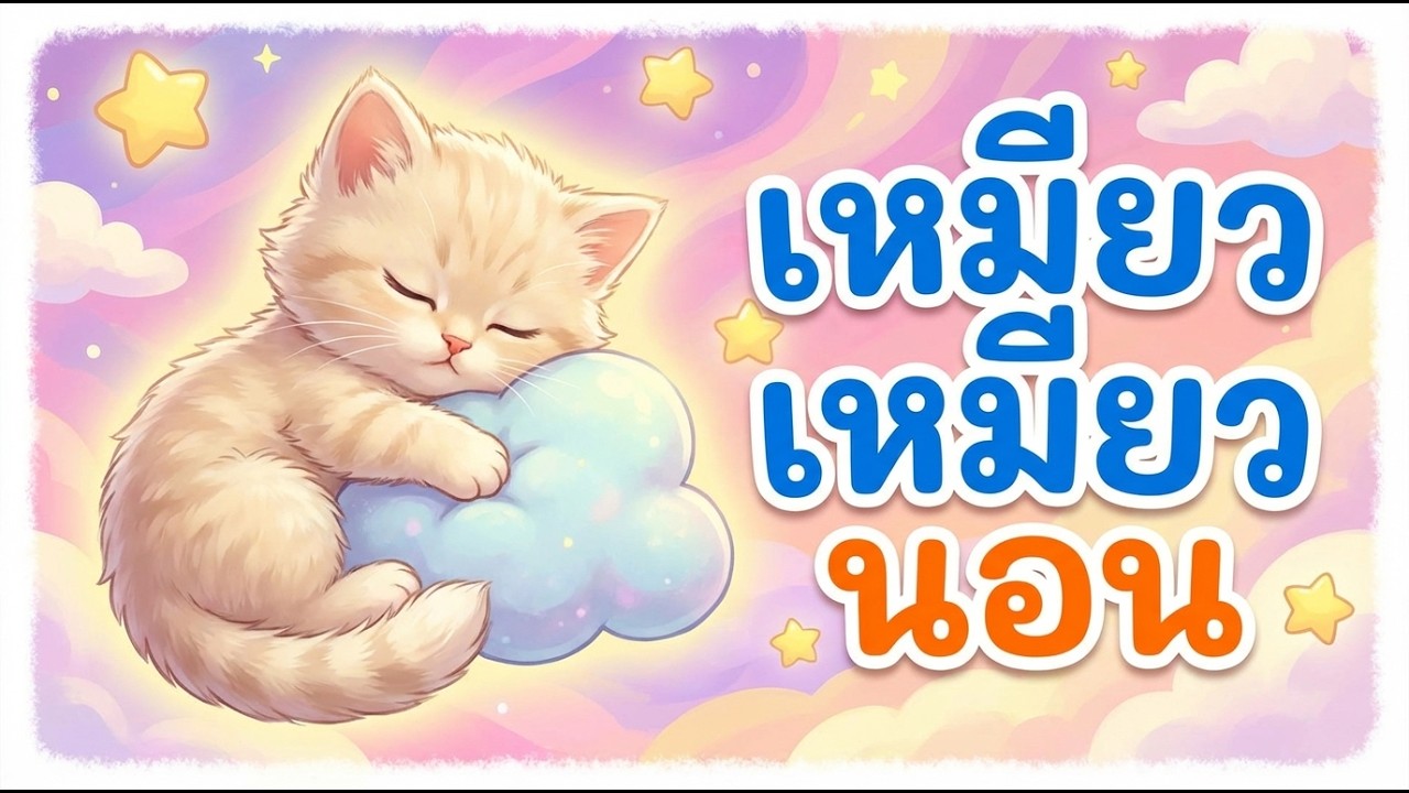 😺เพลง:เหมียว เหมียว นอน | 1 ชั่วโมง | เพลงกล่อมเด็กนอน เสียงเพราะๆ อบอุ่น