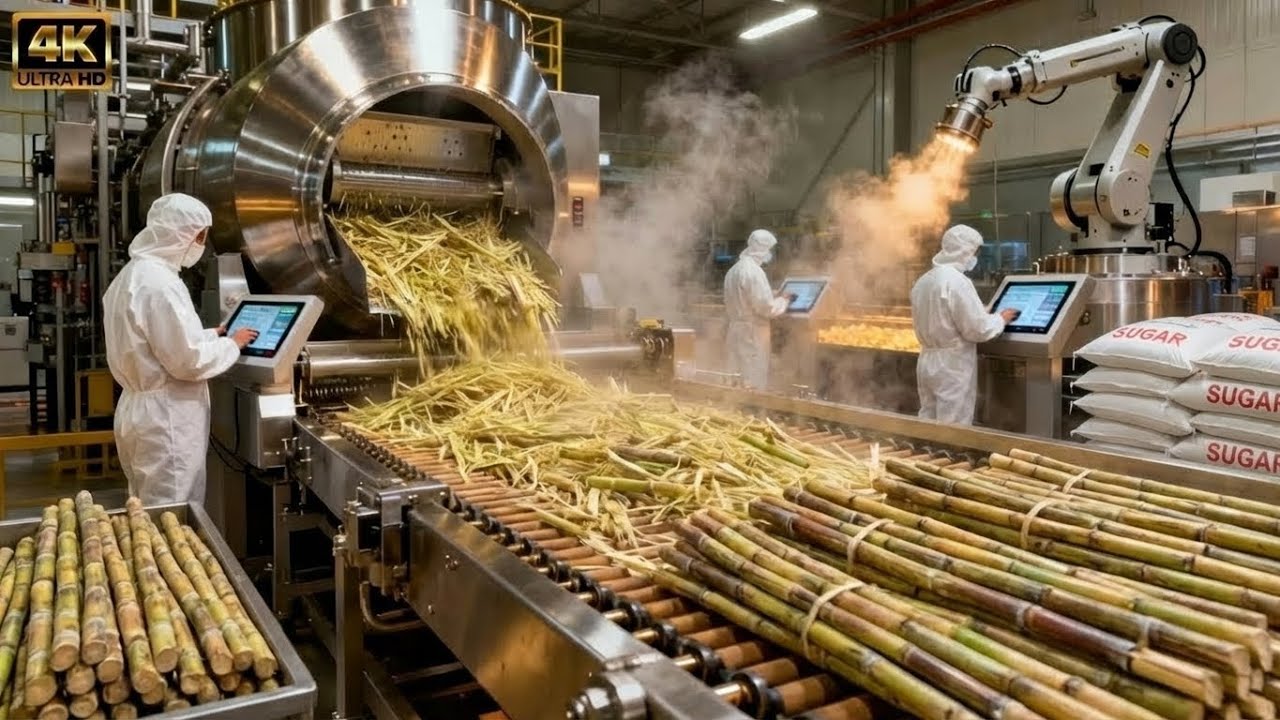 Inside A Modern Factory Sugar – How Fresh Sugarcane Is Transformed Into Pure Crystal Sugar ( Full)