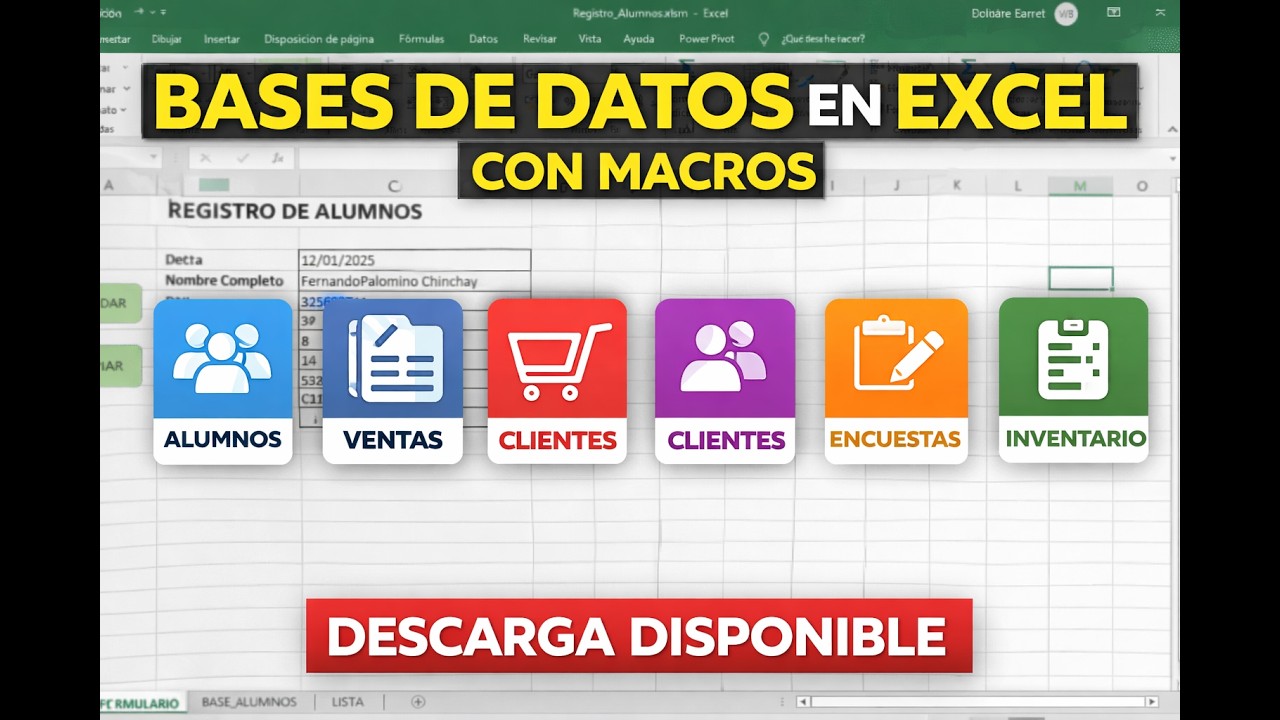 Pack de sistemas en Excel con macros | Alumnos, Ventas, Inventario y más