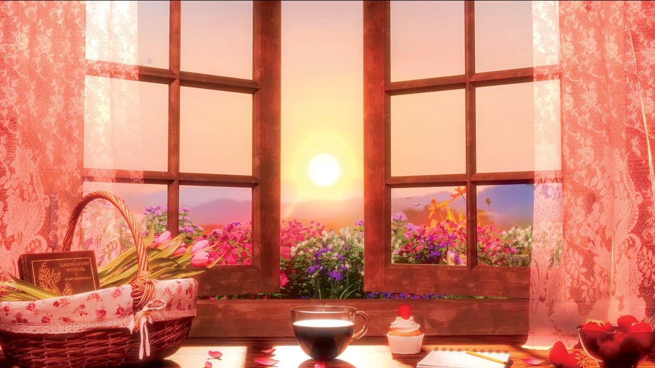 Spring Window Ambience: Springtime Nature Sounds, Gentle Breeze, Gardening Sounds, Sketching