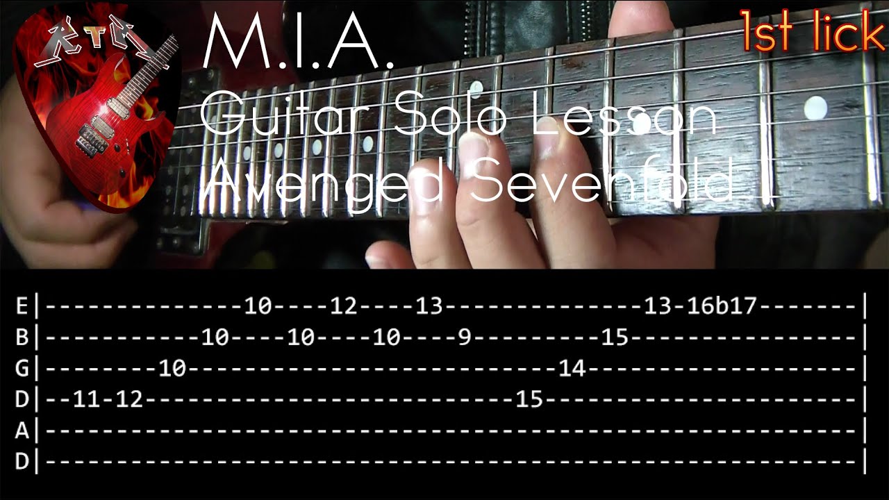 M.I.A. Guitar Solo Lesson - Avenged Sevenfold (with tabs)