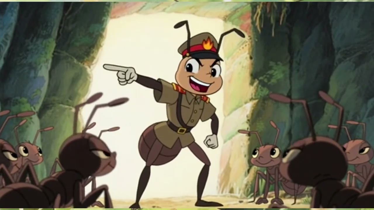 The Ants and the Grasshopper Story.