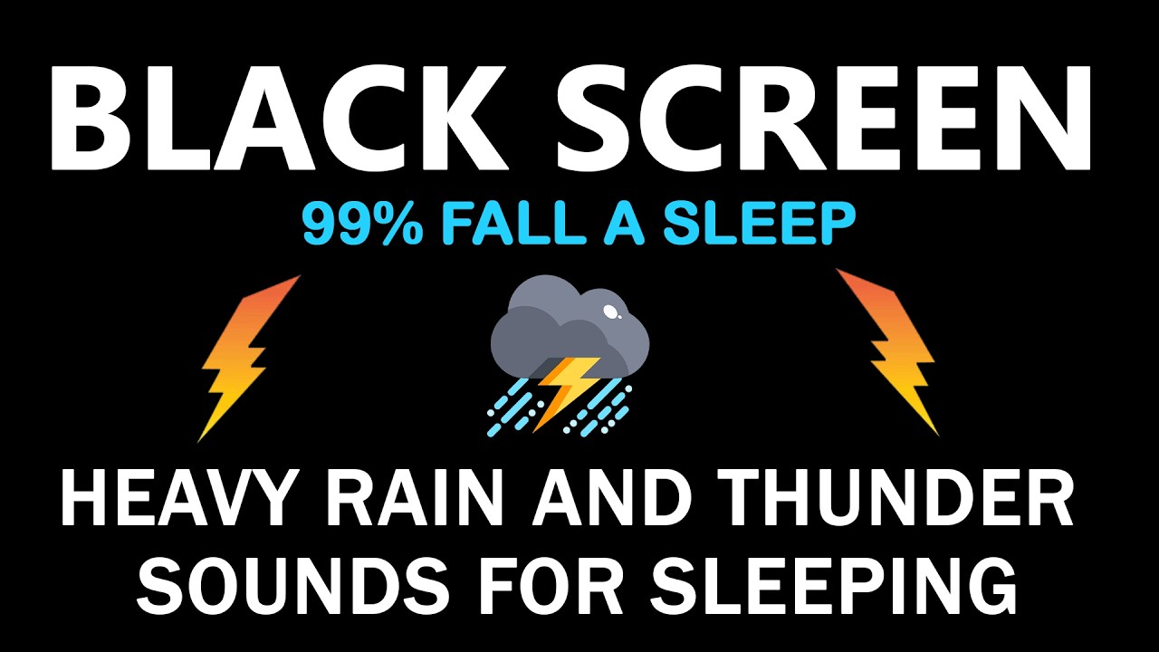 Strong Storm Rain Sounds for Sleeping | Black Screen | Relax, Unwind & Release Negative Thoughts