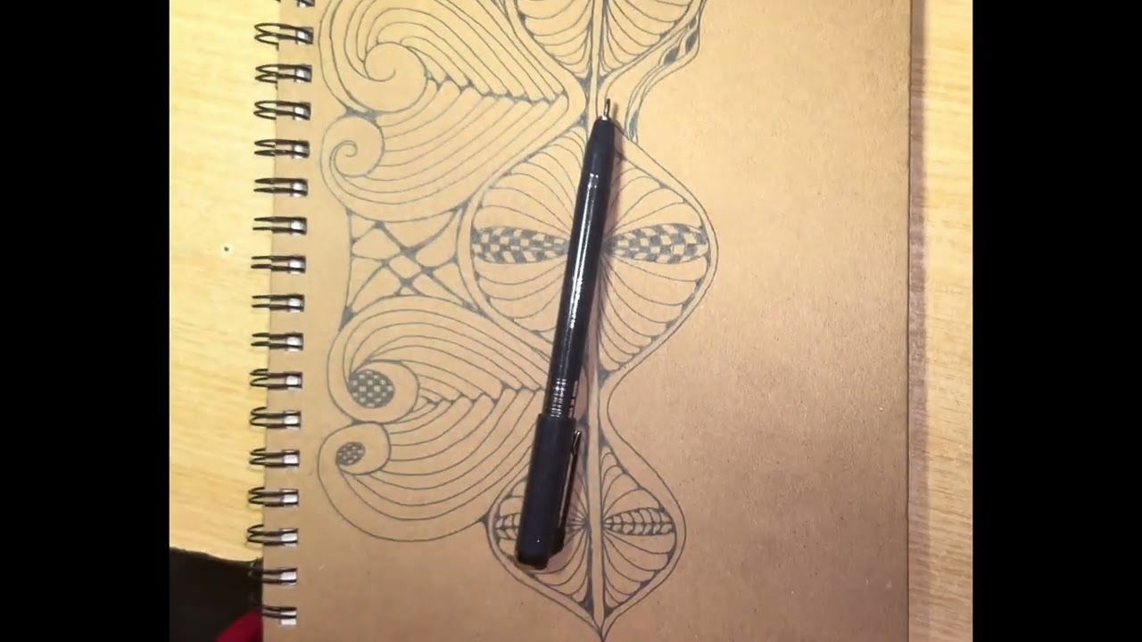 New free form Zentangles on book cover pt3 please subscribe.