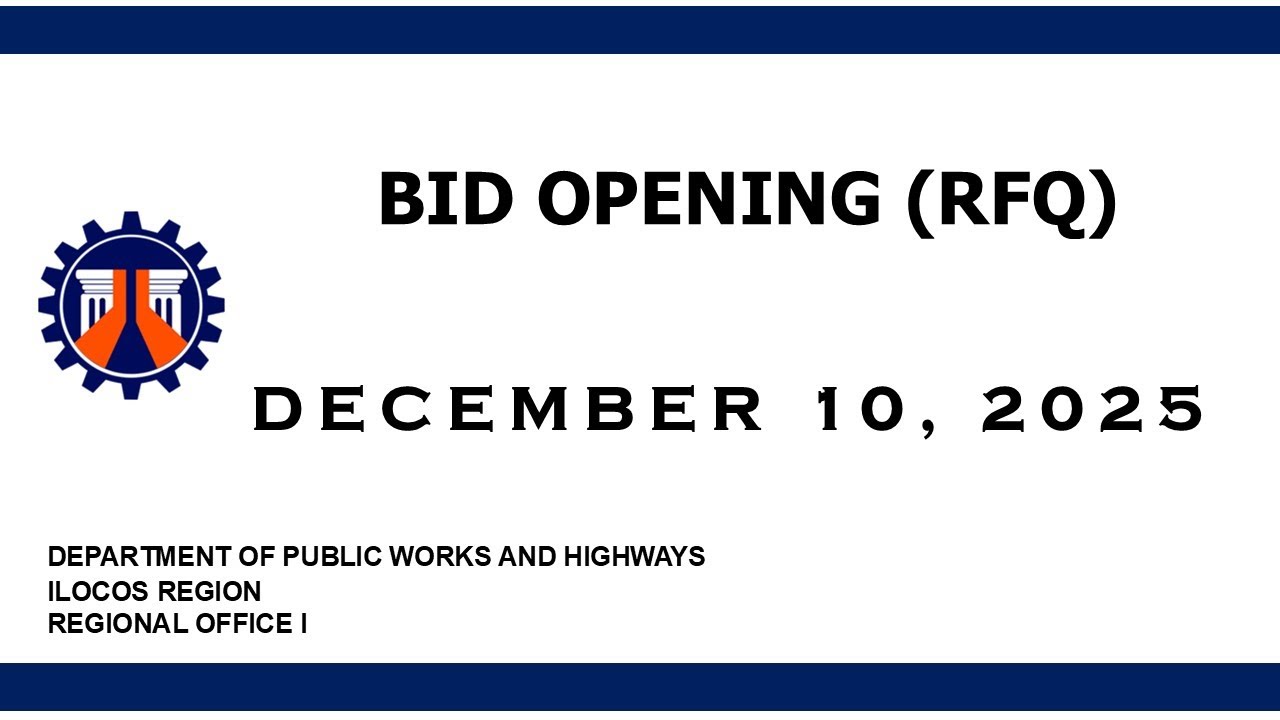 Procurement Livestream for DPWH ROI on December 10, 2025 BID OPENING (RFQ)