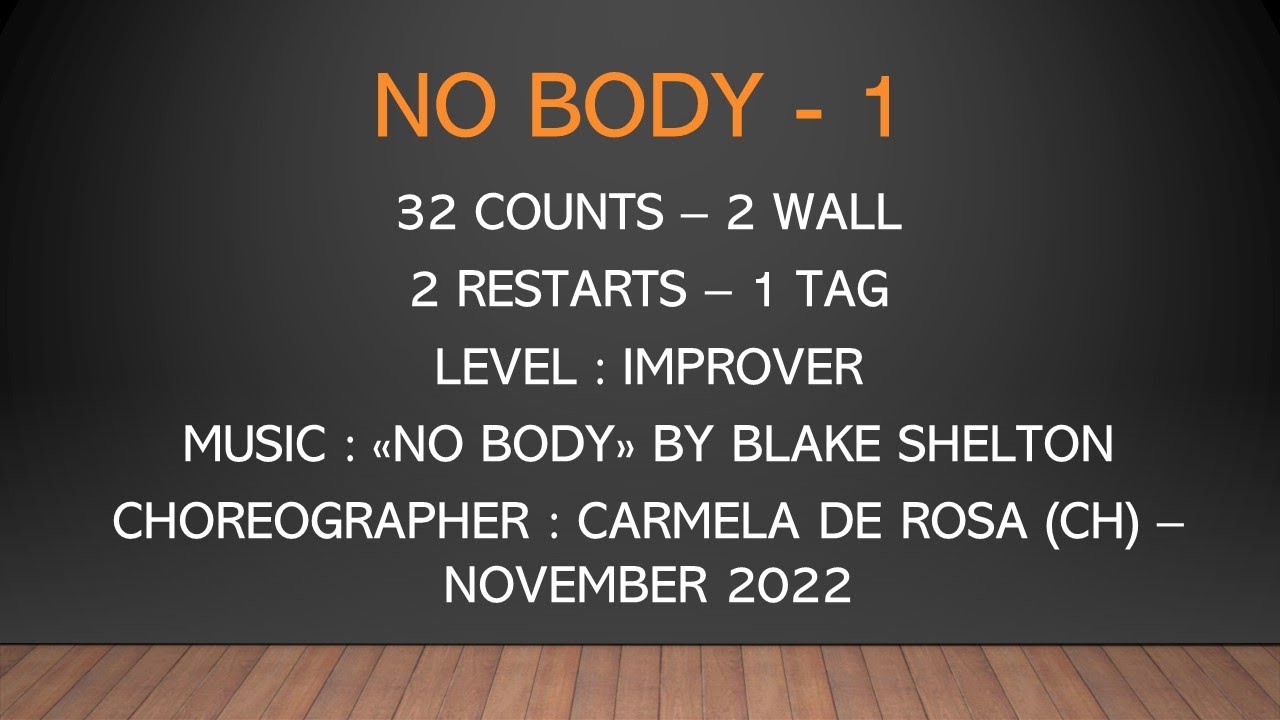 No Body - 1 line dance demo