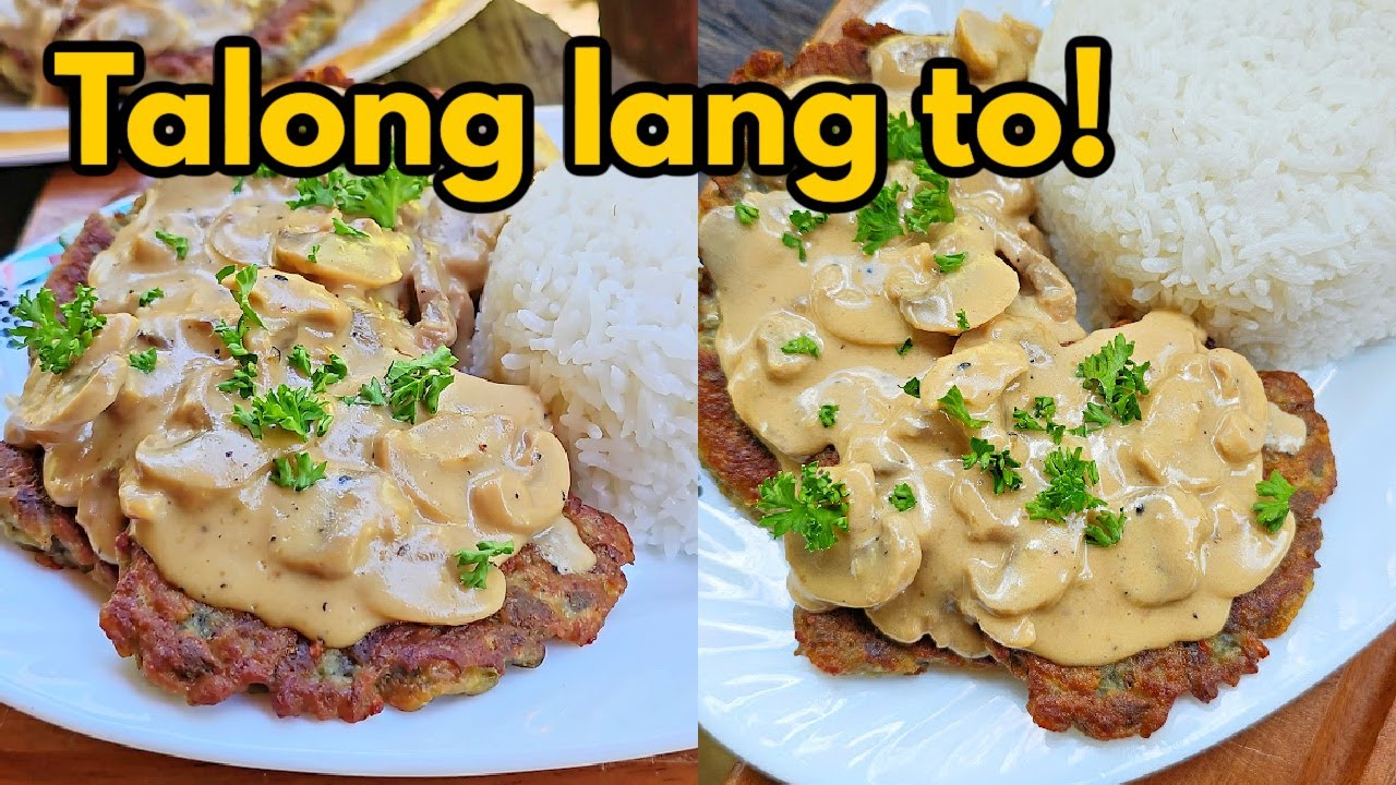 Eggplant Burger  Steak with Mushrooms Recipe